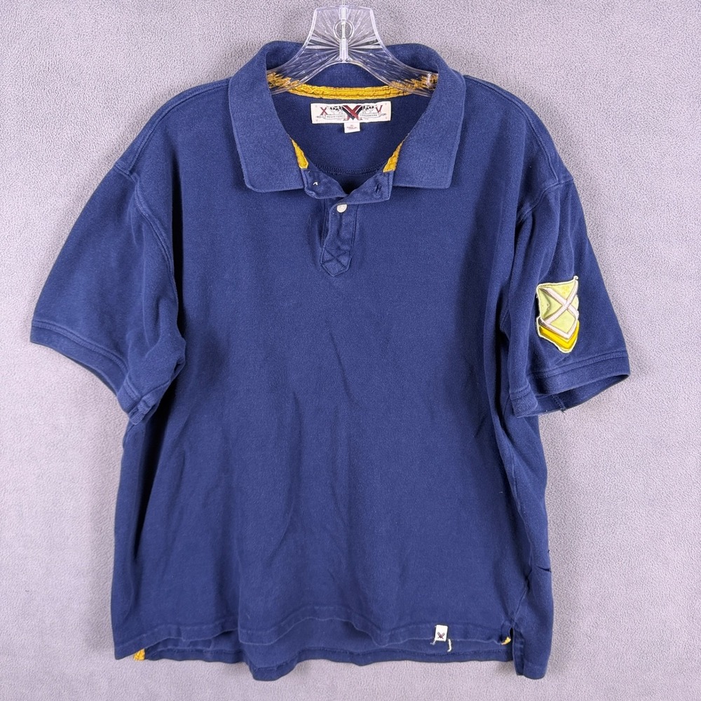 Vintage Phat Farm Shirt Men XL Blue Polo Short Sleeve Cotton Embroidered Hip Hop